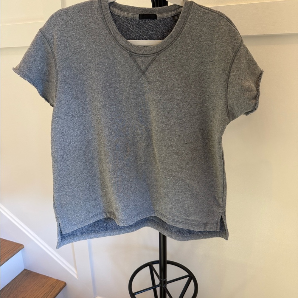 ATM Anthony Thomas Melillo Gray Short Sleeve Sweatshirt